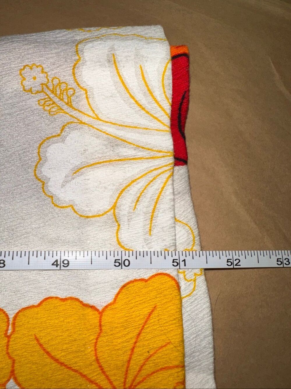 Ui-Maikai Hawaiian Maxi Dress Tropical Floral Orange Red White 100% Cotton Vinta - Picture 7 of 8